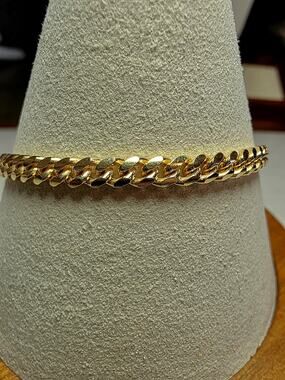 8" 4mm Two-Tone Diamond Cut Miami Cuban Bracelet w/Box Clasp 925 Sterling Silver